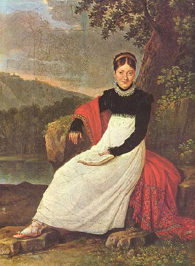 unknow artist Queen Caroline (Bonaparte) of Naples in the tradiontal costume of a Neapolitean farmer. China oil painting art